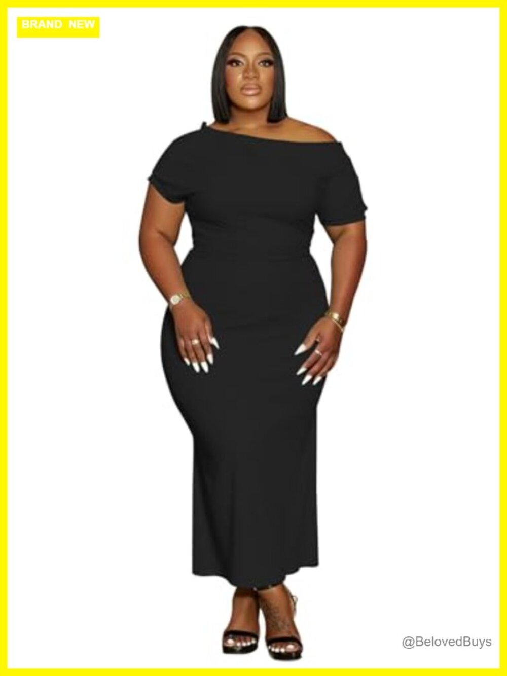 Plus Size Bodycon Maxi Dress Off Shoulder Short Sleeve Club Party